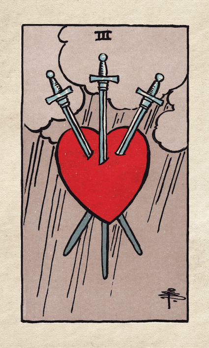 Rider Waite Tarot Three of Swords
