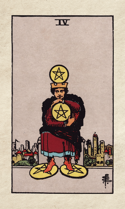 Rider-Waite Tarot Four of Pentacles