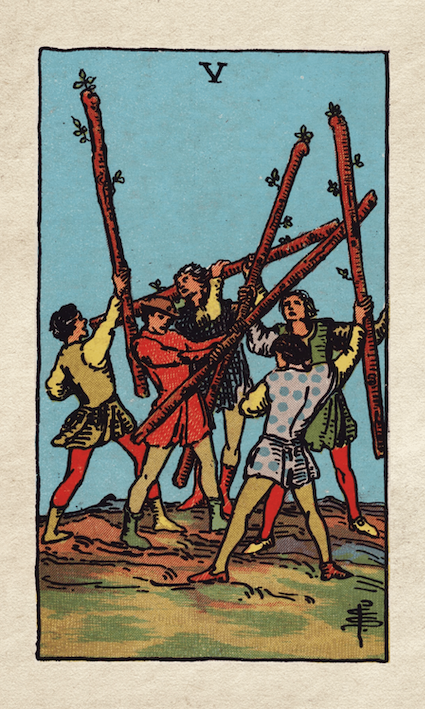 Rider Waite four of wands