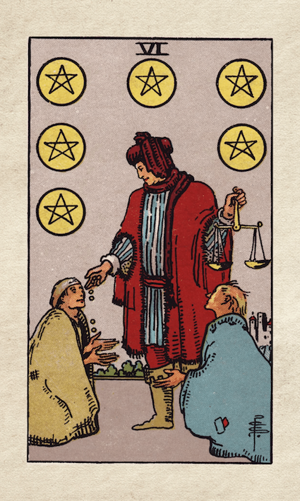 Rider-Waite Tarot Six of Pentacles