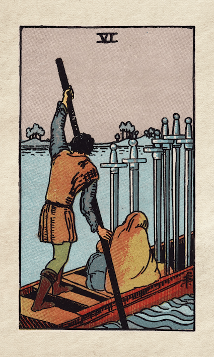 Rider Waite Tarot Six of Swords