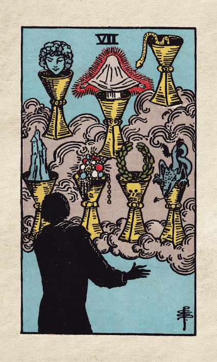 Rider Waite Seven of Cups