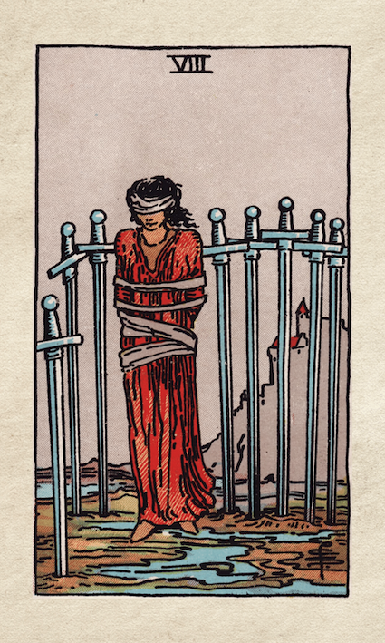 08 Eight of Swords Rider Waite Tarot Eight of Swords