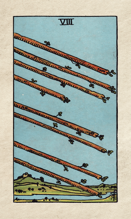 Rider Waite Eight of wands