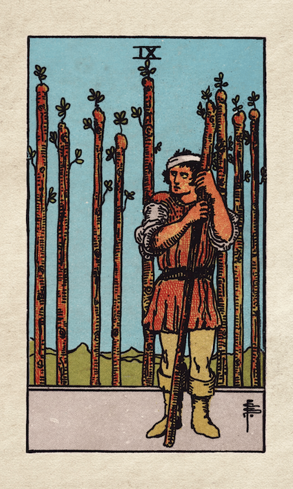 Rider Waite nine of Cards