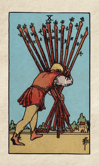 Rider Waite Ten of Clubs