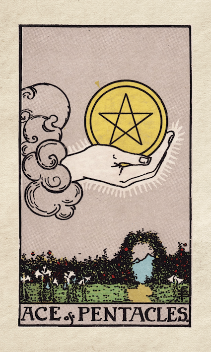 Rider-Waite Tarot Ace of Pentacles