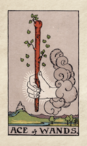 Ace of wands stamp ace of wants