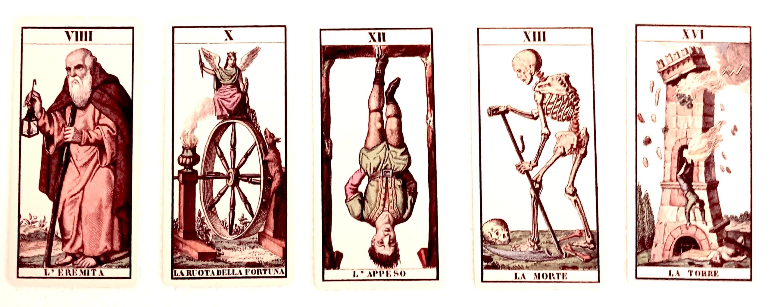 tarocchi milanesi spread of five cards